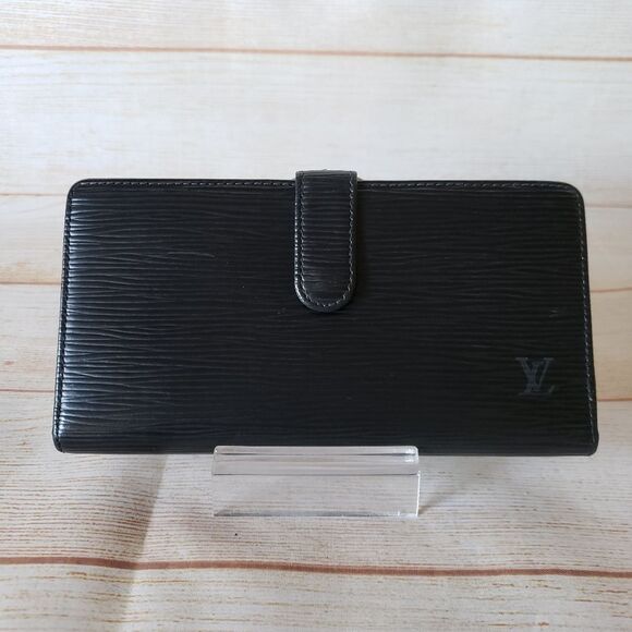 Louis Vuitton Epi Leather Bifold Long Wallet Black Luxury Designer - Picture 2 of 16